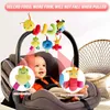 Mobiler# Baby Hanging Car Seat Toys Plush Activity Hanging barnvagn Toys med BB Squeaker och Rattles for Newborn Travel Activity Toy D240426