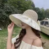 Wide Brim Hats Bucket Sun Protection Summer Fisherman Hat Breathable Bow Elegant Cool Panel Outdoor Big Q240427