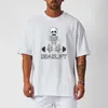 Camisetas masculinas para hombres Skeleton Dead Lift Barbell Gym Clothing Mens Fitness Ultra-Fine Loose Mesh Secado rápido Camisa de fitness de manga corta J240426