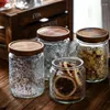 Storage Bottles Begonia Dried Small Acacia Glass Jar Flower Tank Wood Sealed And Tea Cover Fruit Retro