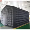 Outdoor Activities Free Air Ship Commercial Black Portable LED disco lighting mobile night club tent Inflatable Cube Party Tent with Light and Fogger