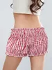 Shorts pour femmes femmes y2k mignon plaid à plaid à imprimé pyjama boxer shorts gingham salon pj shorts à carreaux à carreaux à carreaux d240426