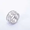 Original hot selling Wide version kaleidoscope ring anti allergic and non fading rice bead edge diamond silver With logo