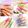 Kits Mizhse 8pcs Cat Eye Gel Ryconde de vernis à ongles Fluorescent Réflectif Glitter Gel Magnétique Boulangez Off UV / LED Laser Nail Vernis Art