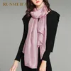 Scialcini 2023 Nuove donne di biancheria di colore puro donna primavera e autunno inverno pashmina scialle foulard femme plus size hijab stole sciarpe d240426