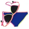 Dames badkleding ching yun bikini 2024 stijl zwempak push up dames strandkleding neopreen contrast stiksel sc006