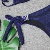 Set Melphieer Kristal Takı Lüks Bikini Glitter Shiny 2023 Bikinis Set Kadın Mayo Mayo Tasarımcı Bankası Su Kıyafet Giyim