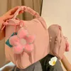 Bolsas de almacenamiento plisado lindo bolso de maquillaje de nube cosmética floral coreano insa moda cosmética colgante de percha