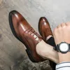 Zapatos de vestir Italia Men's Formal Wear Lace-Up Luxury Black Breathable Derby Office Office Wedding
