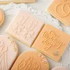 Moules Happy Wedding Cookie Cutter Press Press Bride Groom Ring Moule Moule de sucre fondant en acrylique