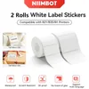 Niimbot 2Rolls White Square Round Label Paper Autocollants auto-adhésifs Thermal pour B1 / B21 / B3S Imprimante étanche