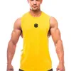 Men's Tank Tops Muscle mens gym clothing exercise vest fitness low cut arm hole vest muscle vest single piece active vestL2404