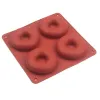 Moulds 1PC 4 Holes Donut Silicone Mold High Temperature Resistant Big Donut Cake Pudding Jelly Chocolate DIY Mould Cake Baking Tools