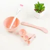 4pcs máscara facial tigela Conjunto de 4 em 1 DIY Facial Beauty Cosmetic Makeup Tool com escova Misture Spatula Stick Stick Spoon Kit