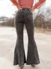 Kvinnors jeans retro hög midja baggy kvinnor denim byxor sträcka tvättade breda benbyxor stora blossade byxa mode jean femme storlek 34-42