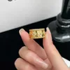 Marke Schmuck Original High Version V Gold Dicke plattiert 18k Mijin Clover Kaleidoskop Blütenblätter Ring Personalisiert