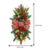 Decoratieve bloemen Winter Kerstmiskrans swag glanse kerstdecoratie trap krans met lichte touw muurraam hangend ornament voor thuis