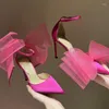 Платье обувь Tulle Bow High Heels Женская мода Упомянутая пальцами