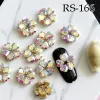 Decoraties 10 stks kleurrijke hart bloem kristal legering nagel kunst strass metaal manicure nagelaccessoires diy nageldecoratie nagels charms