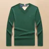 Luksusowy poruszający się męski sweter w stylu dekolt vintage vintage haft multi-kolor marka multi kolorowa miękka ciepła t-shirt Street Lisure długie rękawowe stałe kolorowe sweter