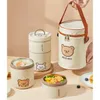 Worthbuy Multi -lagen geïsoleerde Bento Lunch Box Microwave volwassen student 304 Roestvrij staal lekbestendig fruitsalade Voedselcontainer 240422