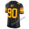 2024 Draft 3 Russell Wilson 76 Troy Fautanu 90 T.J.Watt Custom 2 Justin Fields 22 Najee Harris 36 Jerome Bettis Homem Mulheres Junta Juventude Jersey Size S-6xl