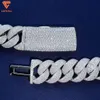 20mm Fashion Schmuck 5 Reihen Diamant Halskette Hip Hop 925 Sterling Silber Iced Out VVS Moissanite Kubanische Verknüpfungskette für Männer