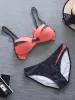 Set Bow Solid Trimm Bikini 2024 Frauen Push Up Badeanzug sexy Badebadeinneninnen Badebad baden Schwimmanzug Strandbekleidung