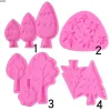 Mögel Sen Series Tree Leaves Tree Shape Cake Decoration Fondant Diy Baby Series Silikonform Bakning Choklad Silikonformar