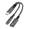 2 в 1 USB C до 3,5 мм адаптер для наушников Type C Audio Aux Adapter для iPad Pro Samsung S20 Ultra Note 20 10 Huawei