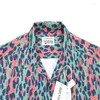 Men's Casual Shirts High Quality Fashion WACKO MARIA Men Women Leopard Print Long Sleeve