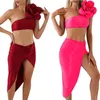 Damskie stroje kąpielowe stały kolor swobodny kwiat moda osobowość stroju kąpielowego Bikini Bikini