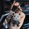 Keychains Lanyards Söt Bear Keychain Cartoon Doll Keyring för män bilnyckel grossist