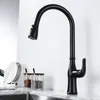 Kitchen Faucets Pull Out Faucet Black Stainless Steel Sink Cold Mixer Tap Double Water Setting