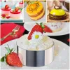 Moulds Stainless Steel Mousse Ring Cake Mould with Push Plate DIY Cake Dessert Pudding Rice Ball Pancake Mould Kitchen Baking Gadgets