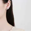 Boucles d'oreilles pour femmes de luxe 925 STERLING SILPS MISSANITE OEUR PLADES PLACÉS DE PLATINUM
