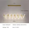 Modern Simple Style Led Chandelier For Dining Room Kitchen Bedroom Lamp Art Decoration Curved Design Bright Gold Pendant Light