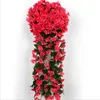 Fleurs décoratives Violet Simulation de décoration de fleurs artificielles Valentin Mur de mariage de la Saint-Valentin Panier suspendu orchidée faux