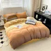 Bedding Sets 4Pcs Set Twin Double King Orange Gray Gradient Minimalist Art Soft Comforter Cover Lightweight Bed Sheet Pillowcases