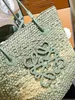 ICare Maxi Tote Designer Women Luxury Hand Handbag Raffias Hand-Embroidered Straw عالية الجودة شاطئ كبير سعة كبيرة حقائب التسوق في الكتف
