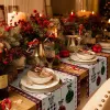 Pads Merry Christmas Tree Ball Linen Table Runners Decorazioni per feste per feste riutilizzabili da pranzo Runenrs Wedding Navidad Decorazioni