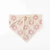 Bandanas Durag Molans New Korean Flower Handmade Crochet Hollow Triangle Headband Towel Cute Shoulder Strap Hair Clip 240426