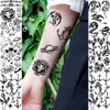 Tattoo Transfer 15 Blätter Ankerschädel temporäre Tattoos für Erwachsene Kinder Hände Finger gefälschte Tattoo Aufkleber Schwarz Dragon Lion Geometrische Tatoos 240427