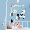 15x8 Mobiles# Baby Crib Bell Animal Music Box Zwart en wit bed speelgoed Ratels Baby Toys 0-12 Maanden Infant Clockwork Toy Mobile Newborn Toys D240426