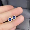 Stud Earrings KJJEAXCMY Fine Jewelry 925 Silver Natural Sapphire Girl Classic Selling Ear Support Test Chinese Style