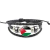 Bracciale in pelle della bandiera palestinese a catena per uomini e donne retrò accessori di moda con perline a strati perline dhaiy