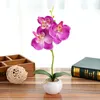 Decorative Flowers Artificial Orchid Bonsai Potted Simulation Phalaenopsis Home Office Balcony Garden Realistic For Outdoor Indoor