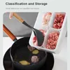 Storage Bottles Kitchen Dispenser Refrigerator Organizer With Lid Transparent Onion Ginger Garlic Four-part Plastic Box