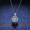 Sterling 1 cravatta a diamante ruscello da donna con sacchetto tondo flessibile saltare il cuore a pendente clavicola