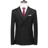 Jackor Classic Black Blazers Jacka Stor storlek 6xl män DoubleBreasted Formal Suit Coats Men's Slim Fit Wedding Dress Tops